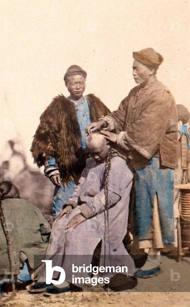 Chinese barber, c 1870, China