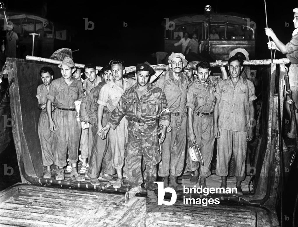 350 French prisoner soldiers liberated by vietnamese popular army and greeted by General Masson August 05, 1954 in Vietri