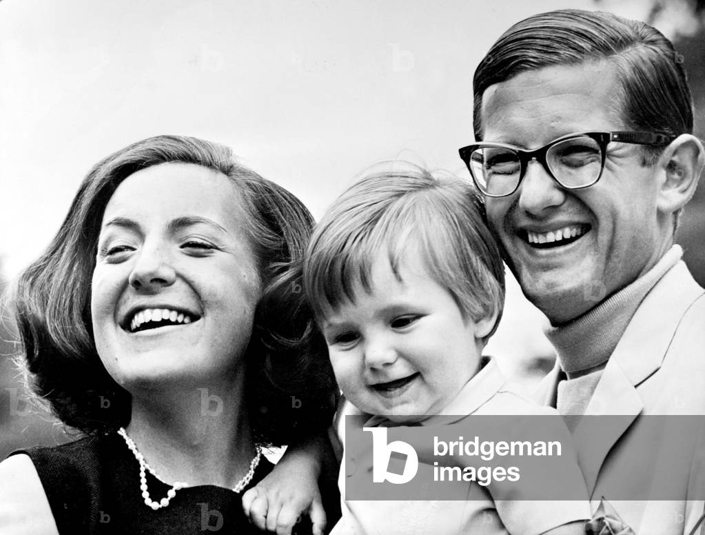 Princess Margriet of Holland and Pieter Van Vollenhoven with their son Prince Maurits September 09, 1969