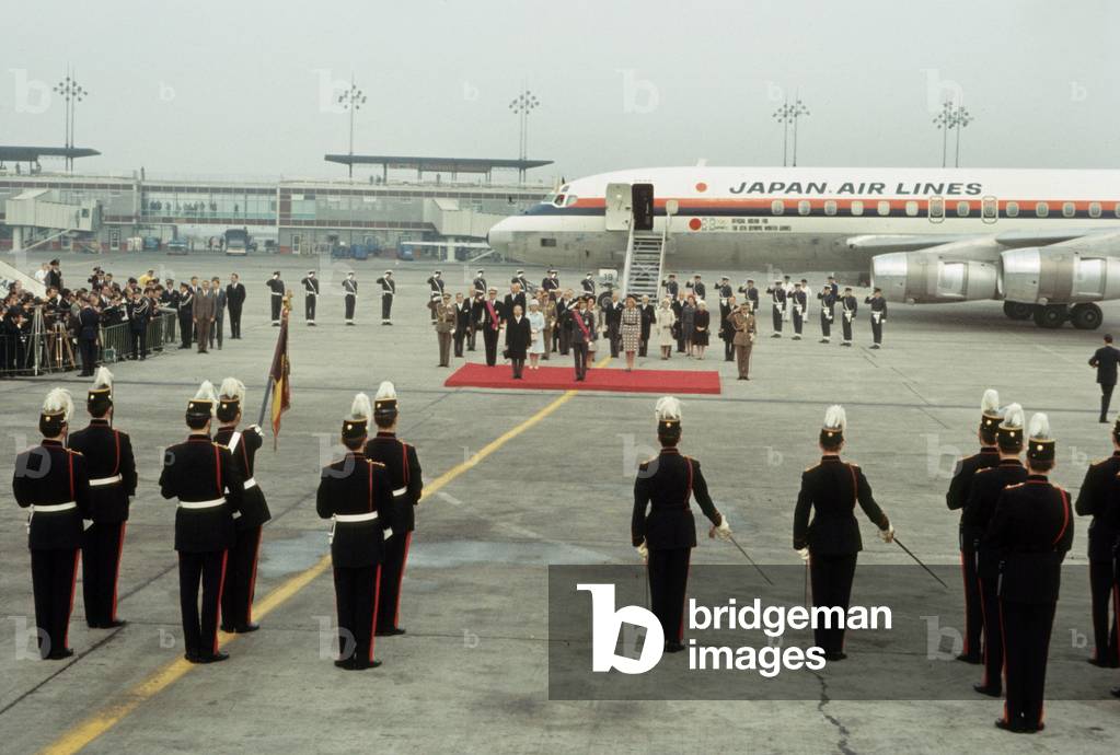Hiro Hito (1901-1989) japanese emperor here arriving in Belgium on October 1st, 1971