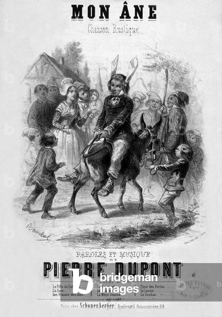 Sheet music cover Mon ane chanson ruslique lyrics and music by Pierre Dupont