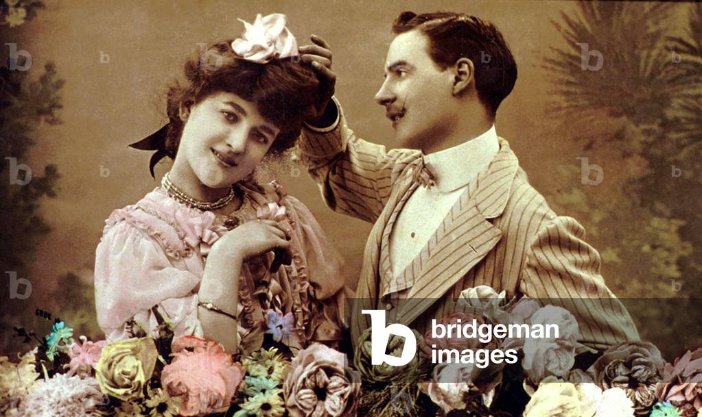 Couple of lovers c. 1910, postcard
