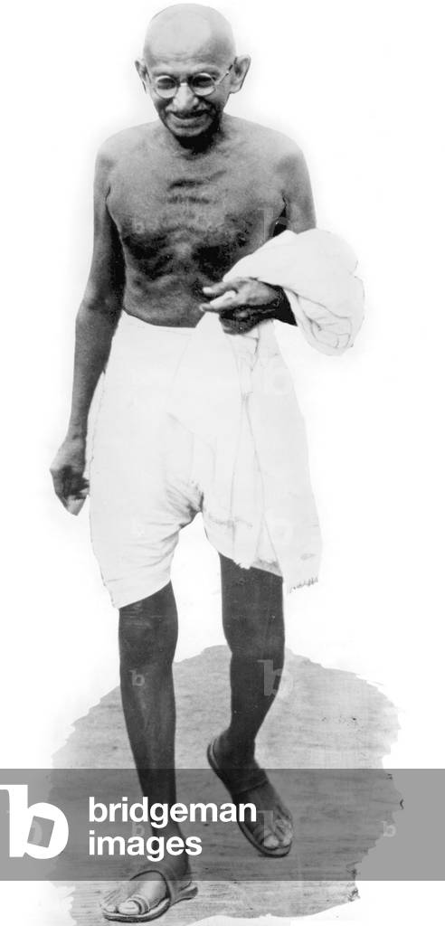 Mahatma Mohandas Karamchand Gandhi (1869-1948) Indian independantist leader, hindu spiritual leader and apostle of nonviolence, here c. 1948