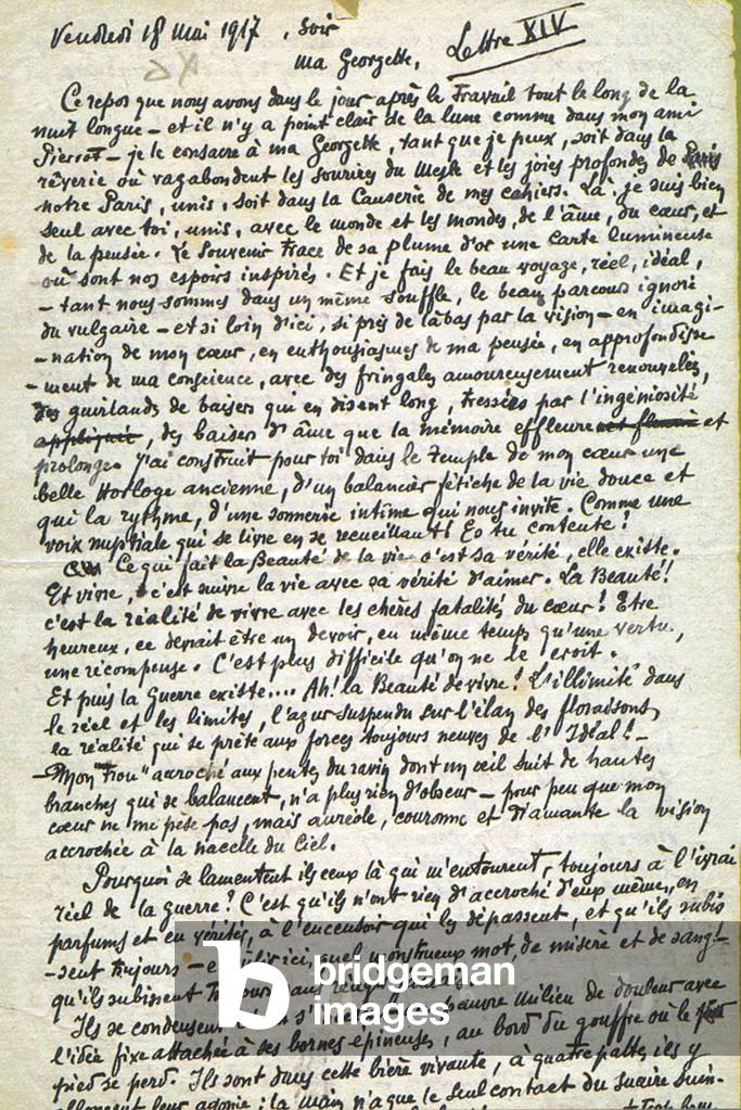 Letter from a French soldier dated May 18, 1917 during the great war