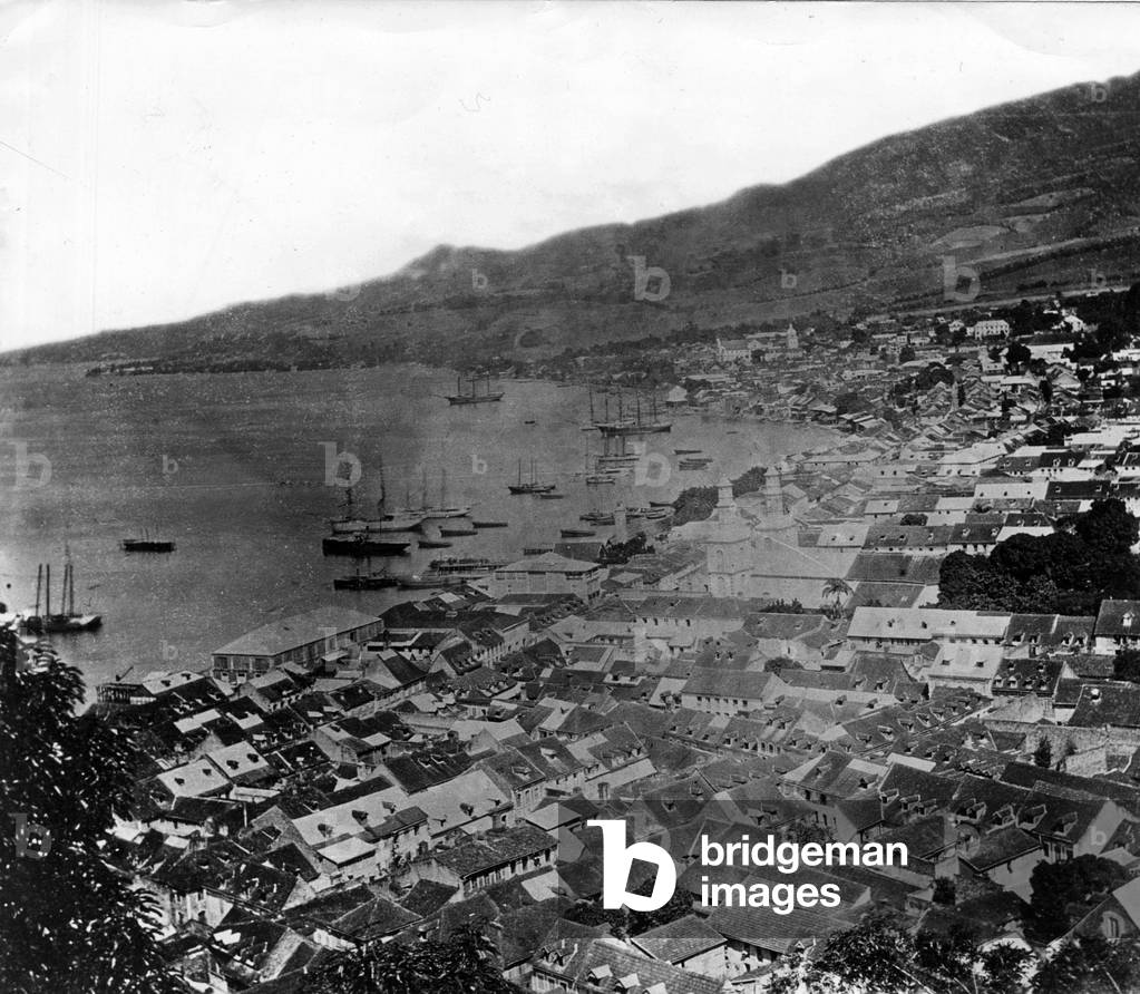 Saint Pierre (Martinique, West Indies) before the volcanic eruption of Mount Pelee of May 1902