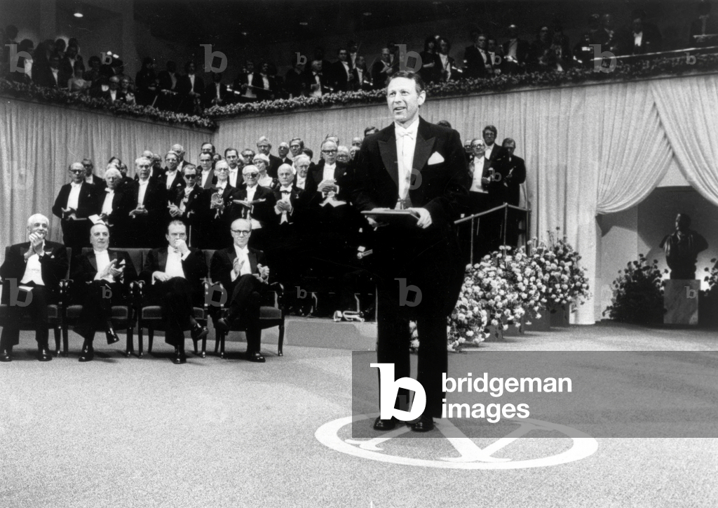 Paul Berg American biologist receiving his Chemistry Nobel prize in December 1980 in Stockholm
