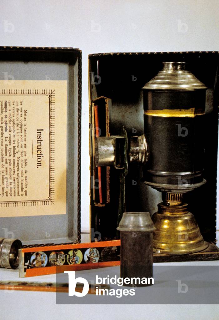Model of magic lantern (invented in 18th century)