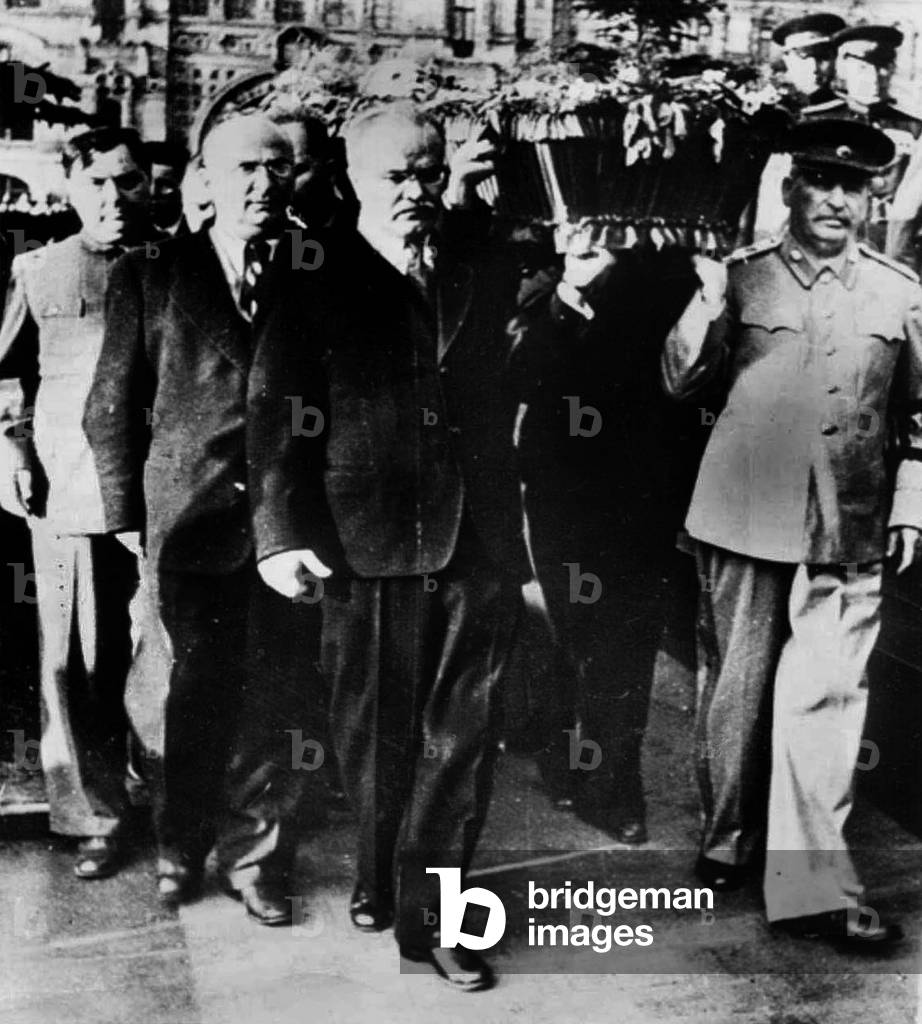 l-r : Georgi Malenkov, Laurenti Beria, Viatcheslav Molotov and Joseph Staline at funeral of former President Mikhail Ivanovitch Kalinine on March 5, 1946 in Moscow