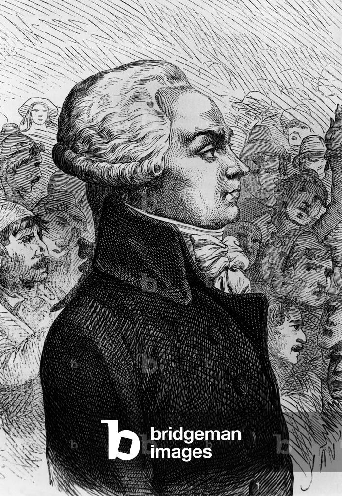 Maximilien de Robespierre (1758-1794) French lawyer, supporter of French Revolution, he was instrumental in Reign of Terror, engraving