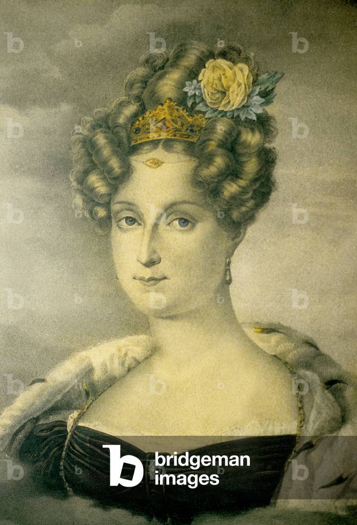 Princess Louise-Marie of Orleans (1812-1850) 2nd wife of King  of Belgium Leopold1st, engraving