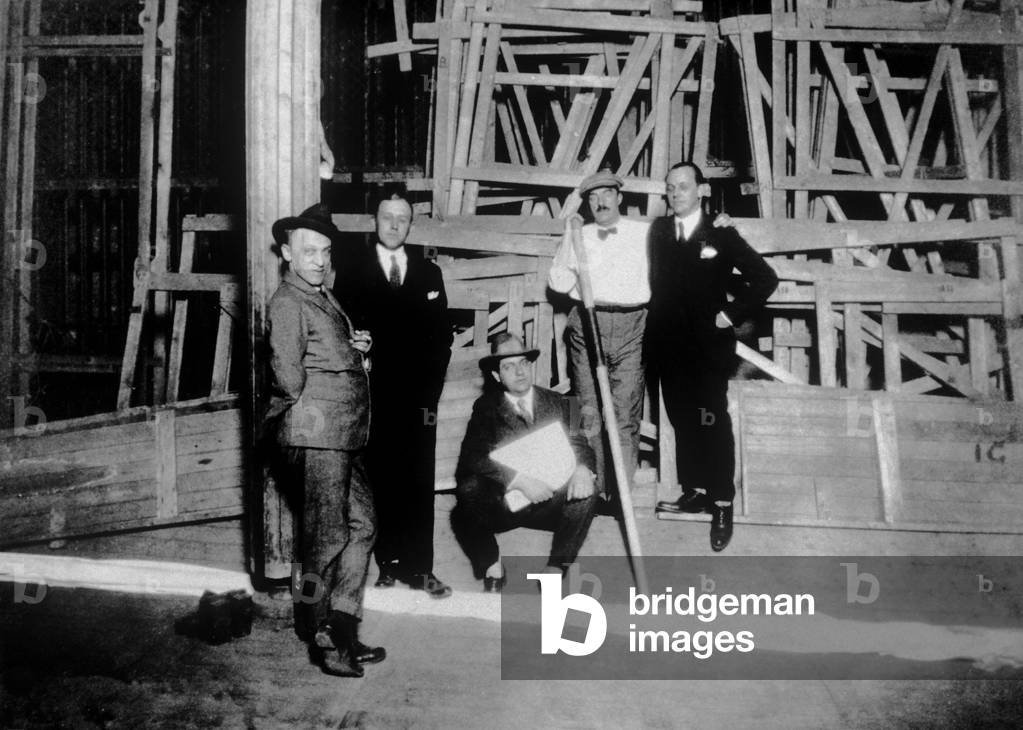 Rolf de Mare, Fernand Leger and Jean Borlin and Milhaud, 1923 (b/w photo)