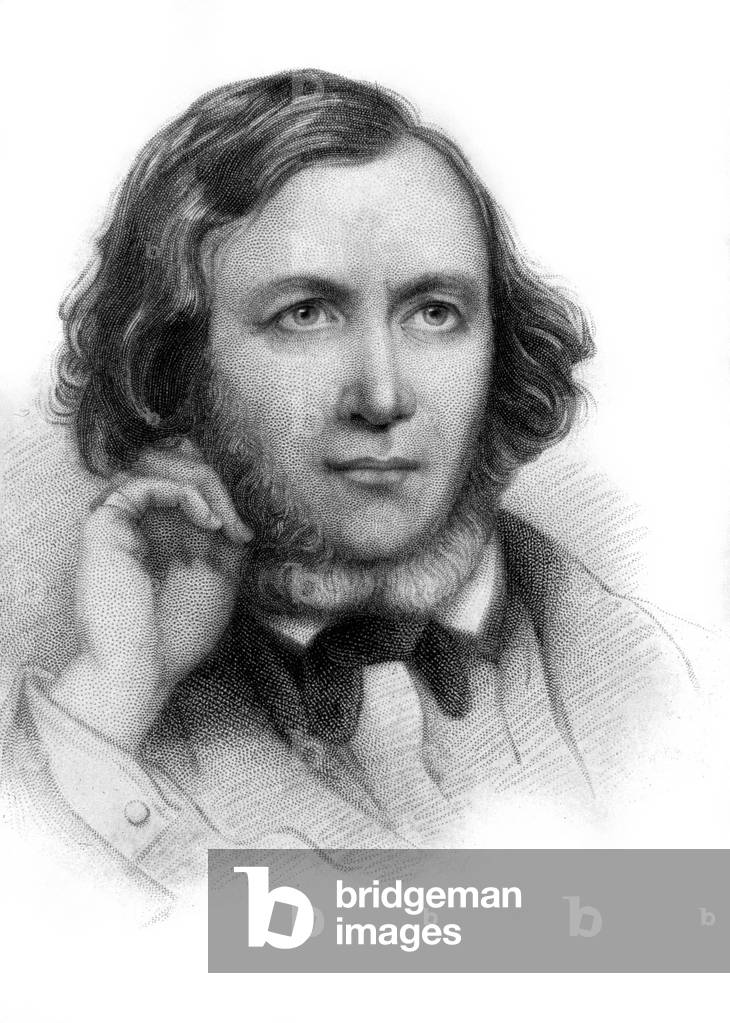Robert Browning (1812-1889) English poet, Elizabeth Browning's husband, engraving