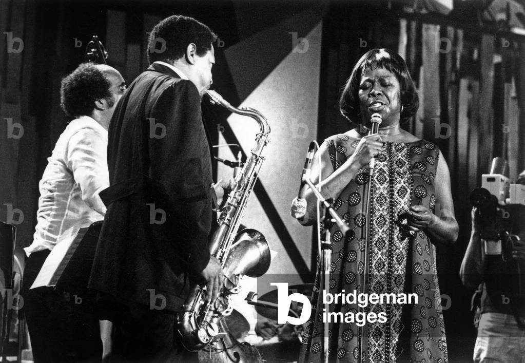 Montreux Jazz Festival July 13, 1976 : saxophonist Jean-Baptiste Illinois Jacquet and American jazz Singer Sarah Vaughan