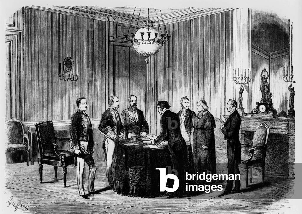 Treaty of Turin, 24th March 1860 (engraving)
