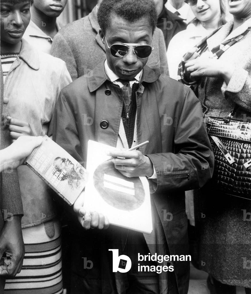 James Baldwin (1924-1987) during a demonstration at the American Church in Paris, 21 August 1963 to support the March on Washington which was held at that time