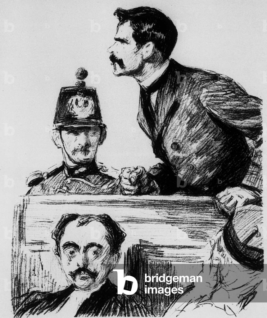 Trial of Ravachol 1892, engraving