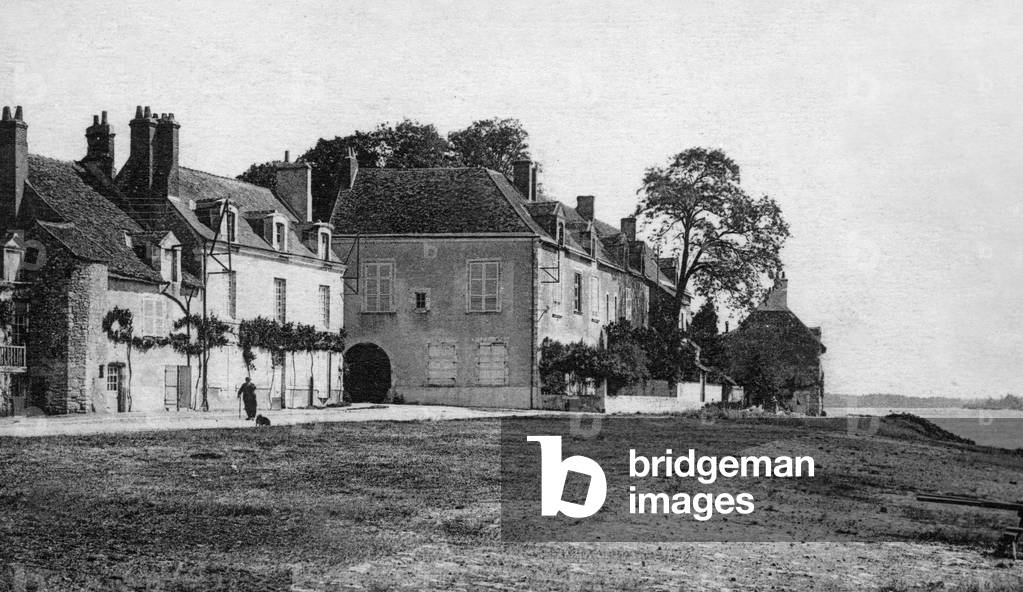 View of stable of Meung-sur-Loire castle in France (12th century), photo taken in 1924