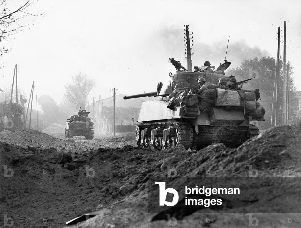 the first tanks of the Leclerc Division entering in Royan (France) during the liberation of the city April 15, 1945