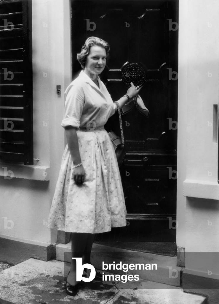 Princess Irene of Holland continues her studies at the University of Utrecht in the Netherlands. Right here outside her house. September 8, 1958.