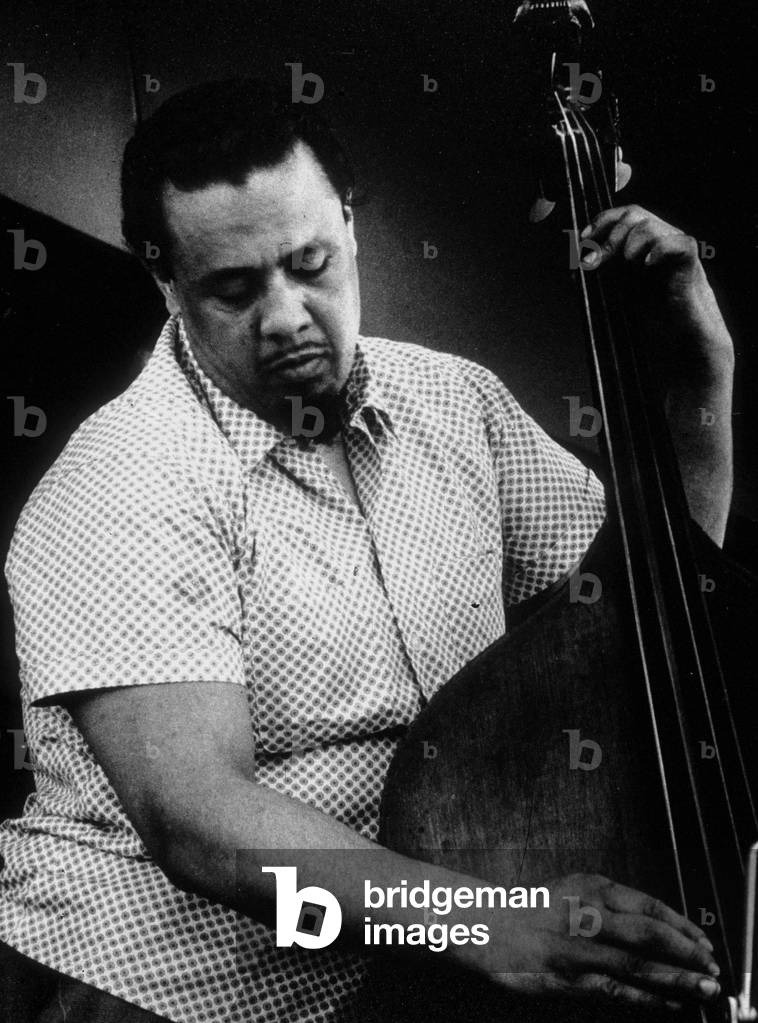 Charles Mingus (1922-1979) jazz double bass player in 1959