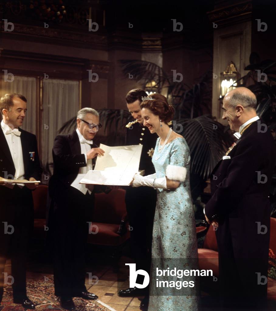 King Baudouin 1st and Queen Fabiola at the Belgium National Opera for the representation of 