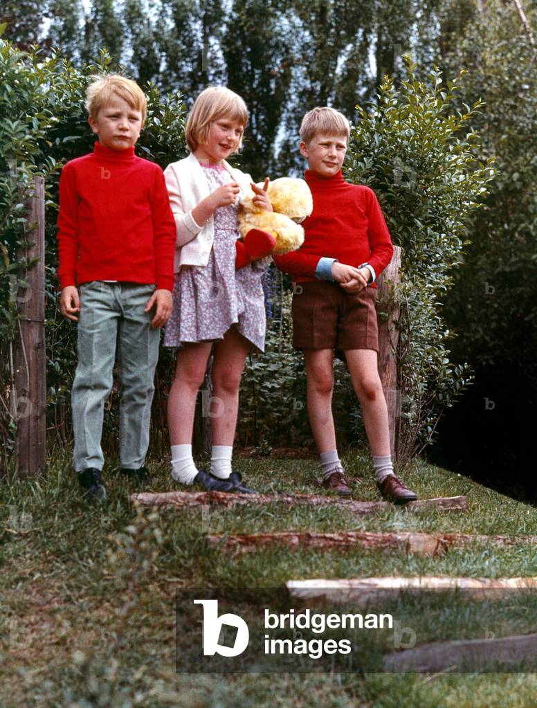 Cildren of Paola and Albert of Belgium : Laurent, Astrid and Philippe, 1969