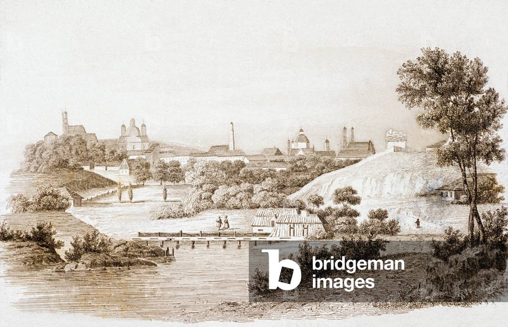 General view of Wilna, Poland, engraving