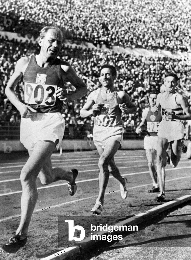 Emil Zapotek, Olympic Games, Helsinki, 22nd July 1952 (b/w photo)