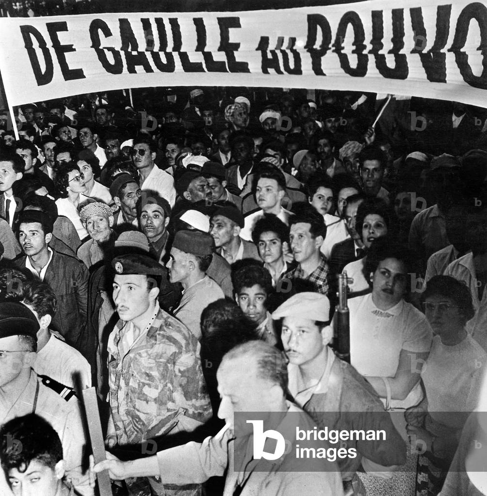 Demonstration in favour of French Algeria in Oran May 1958 during the war