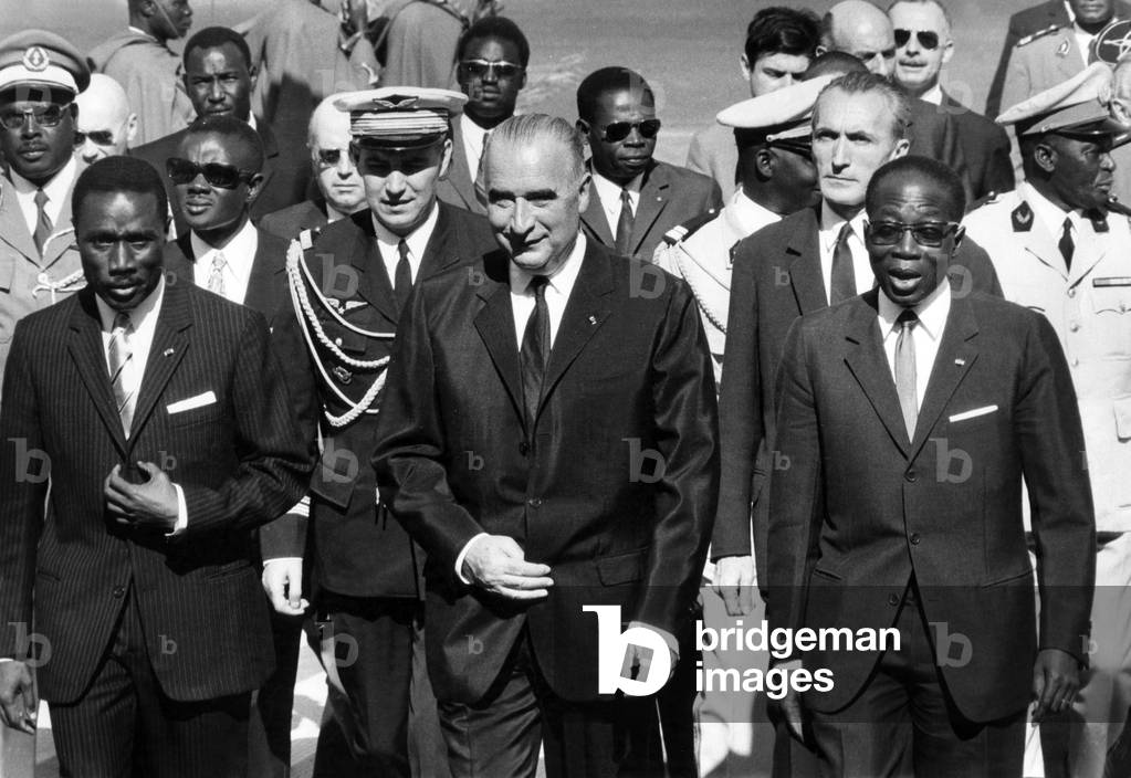 Georges Pompidou and  Leopolld Sedar Senghor in Dakar, 1971 (photo)