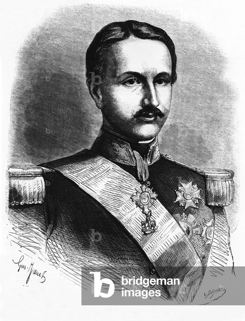 Francis II of the Two Sicilies (1836-1894) King  of Naples and Two Sicilies, engraving