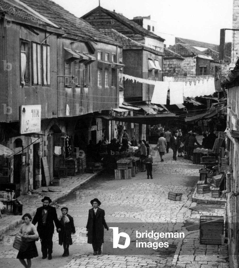 Jewish ghetto in Jerusalem on January 8, 1962