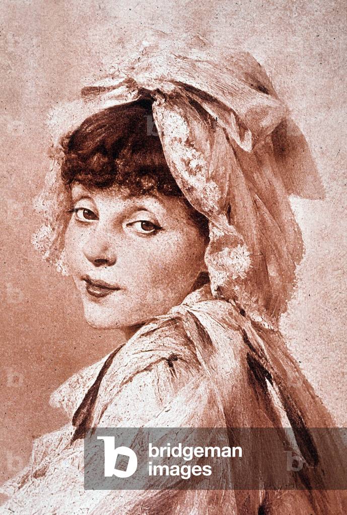 Gabrielle Reju aka Rejane (1856-1920) French comedian (engraving)