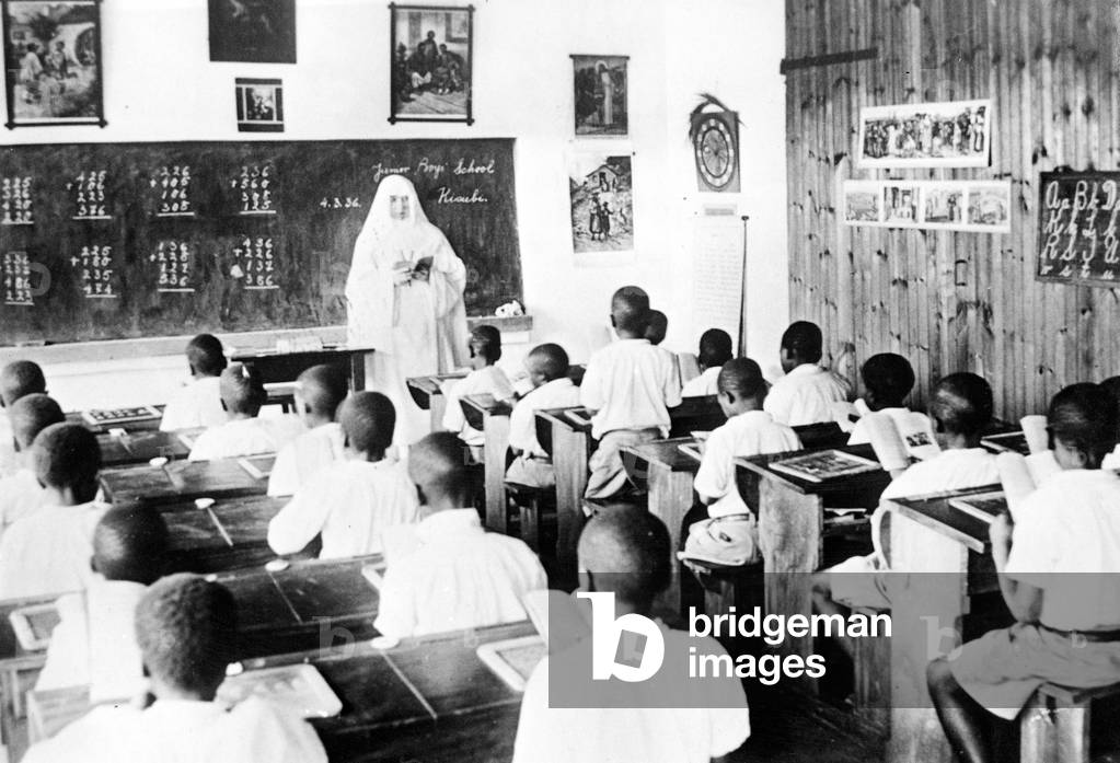 School in Uganda (b/w photo)