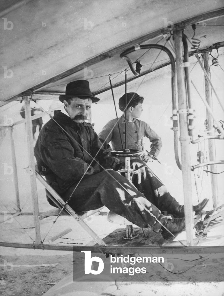 French pilot Louis Bleriot aboard his monoplane June 1909