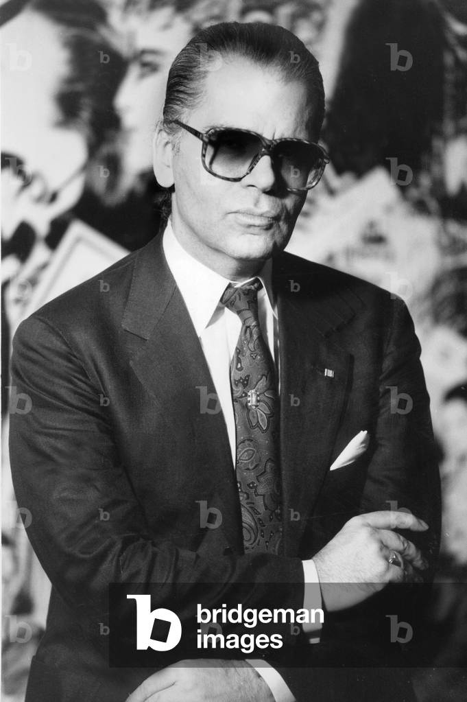 Karl Lagerfeld , directeur de la maison Chanel en septembre 1987 Neg B75232PL Karl Lagerfeld, director of Chanel fashion house September 1987