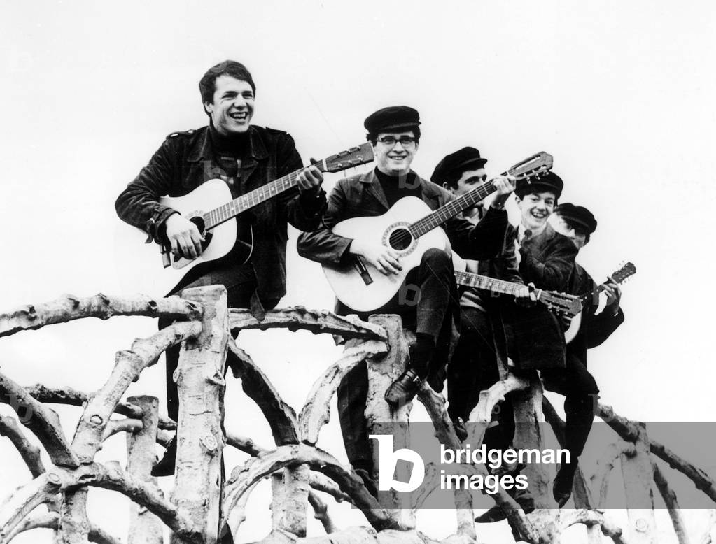 Singer Salvatore Adamo with his band (and Delfini) in Brussels February 10, 1965