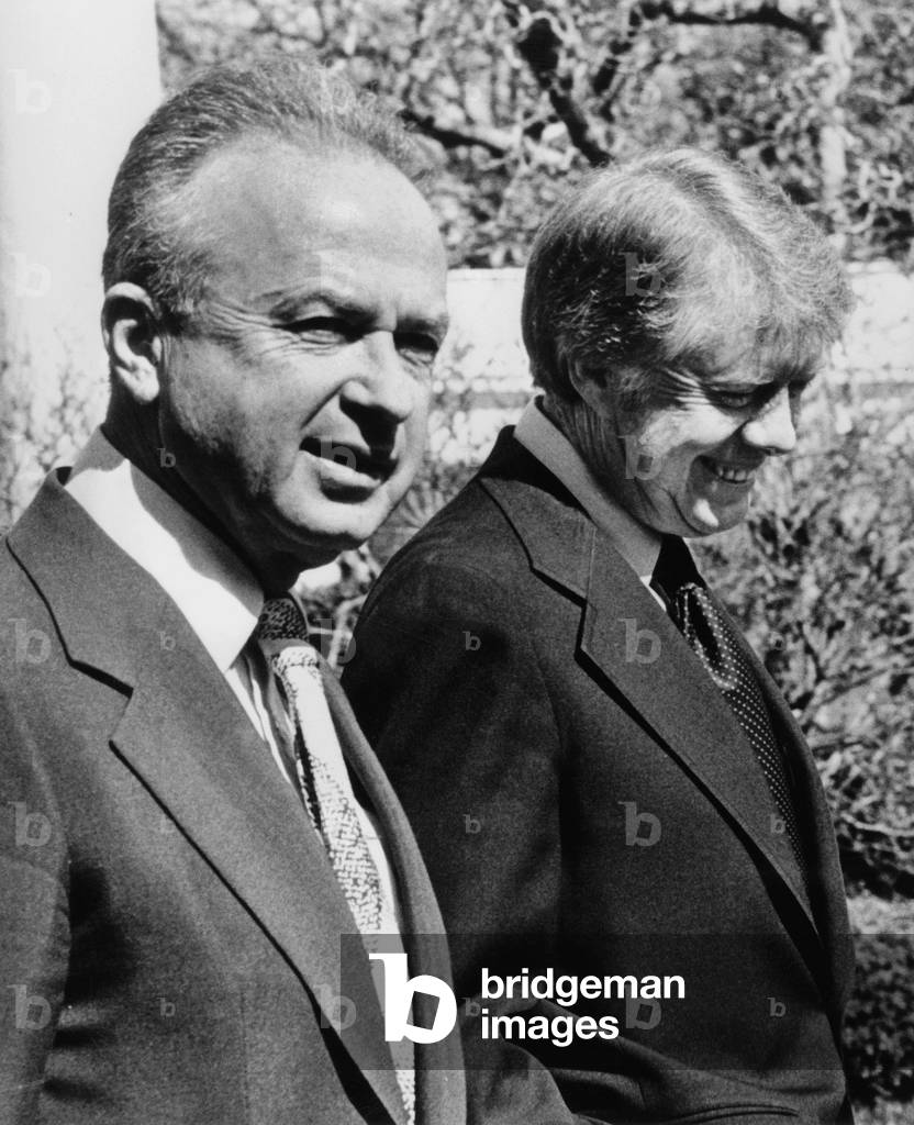 Yitzhak Rabin meeting Jimmy Carter, in USA, 1977 (photo)