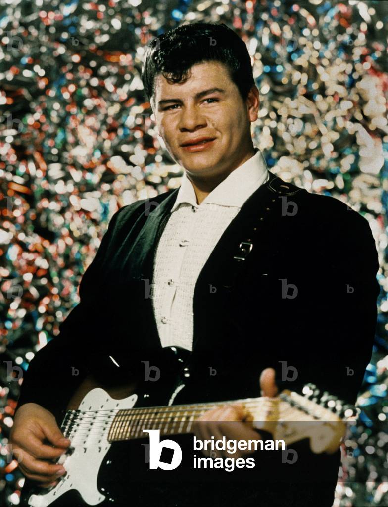 Richie Valens (1941-1959) first Mexican American Singer in rock n'roll , had been killed (with BuddyHolly and BigBopper) in a plane crash in America's Midwest, on the 3rd of February 1959 at the age of 17 , here in 1957