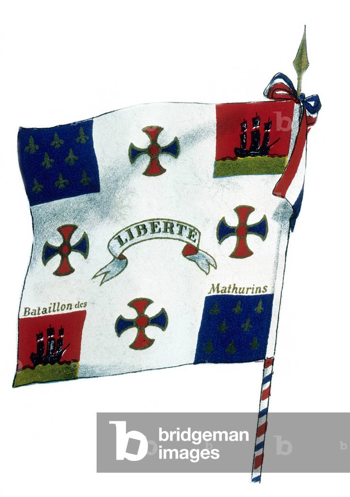 Flag of the 10th battalion of the National Guard : the Mathurins, 1789