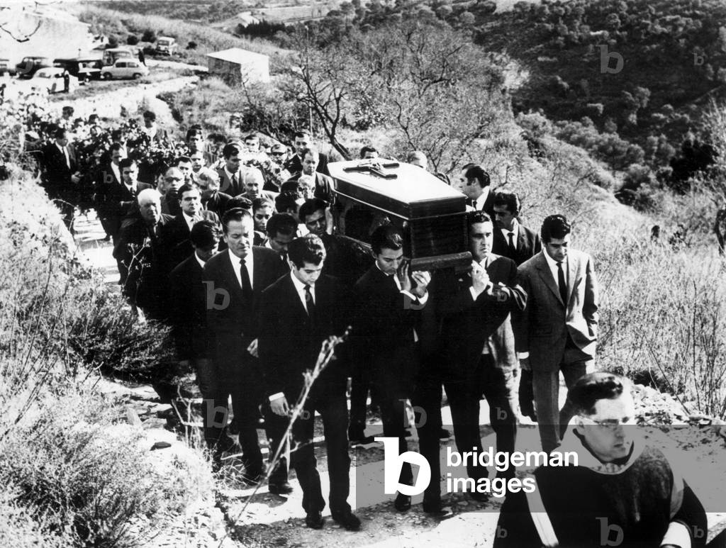 Funeral of Dancer Carmen Amaya, 19th November 1963 (b/w photo)
