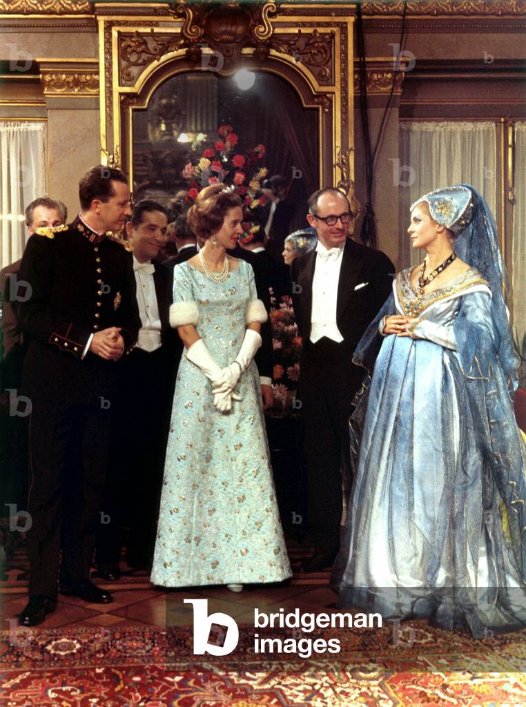 King Baudouin 1st and Queen Fabiola at the Belgium National Opera for the representation of 