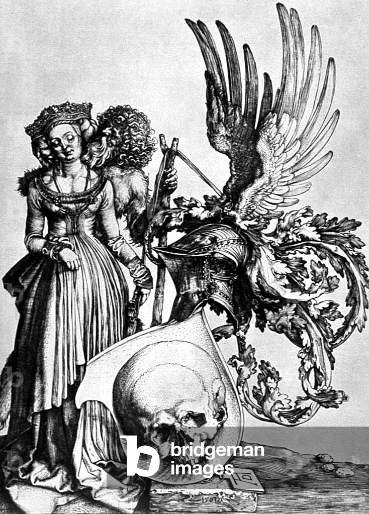 Death arms, engraving by Albrecht Durer (1471-1528), 1503