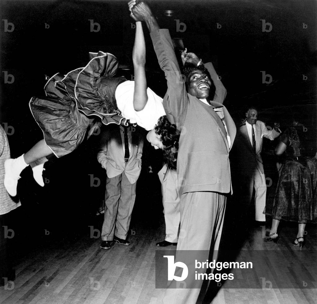 Couple Dancing at the Savoy Ballroom, Harlem, 1947 (b/w photo)