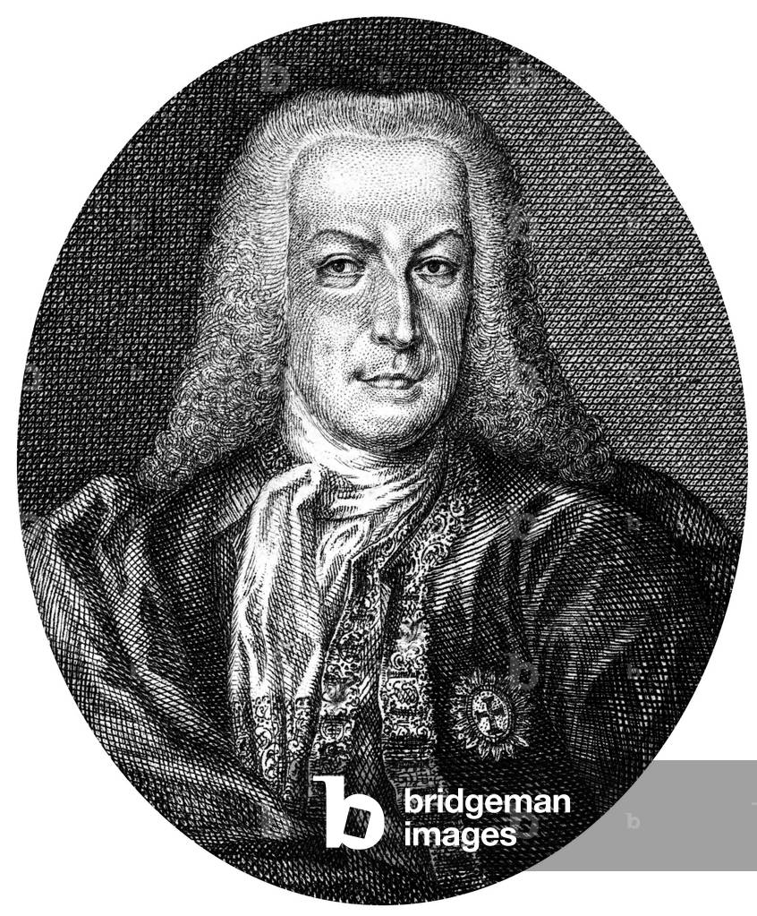 Sebastiao Jose de Carvalho e Mello (1699-1782) marquis of Pombal, minister of Portugal, he ordered the rebuilding of Lisbon after the earthquake of 1755, engraving