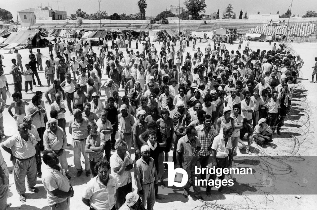 Turkish prisoners held by the greeks in Limassol Cyprus July 28, 1974