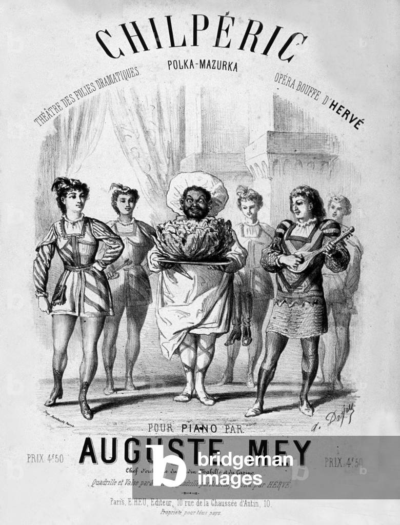 Sheet music cover: Opera Chilperic theatre des folies dramatiques , 19th century (print)