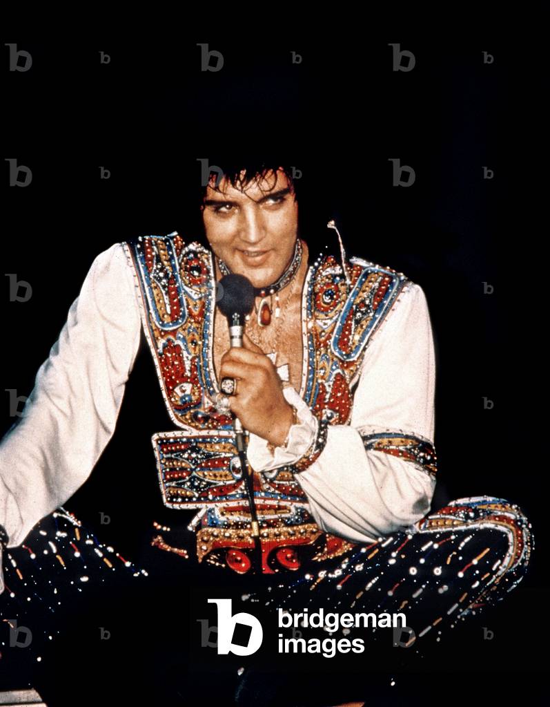 American singer Elvis Presley (1935 1977) here during his last tour in 1977