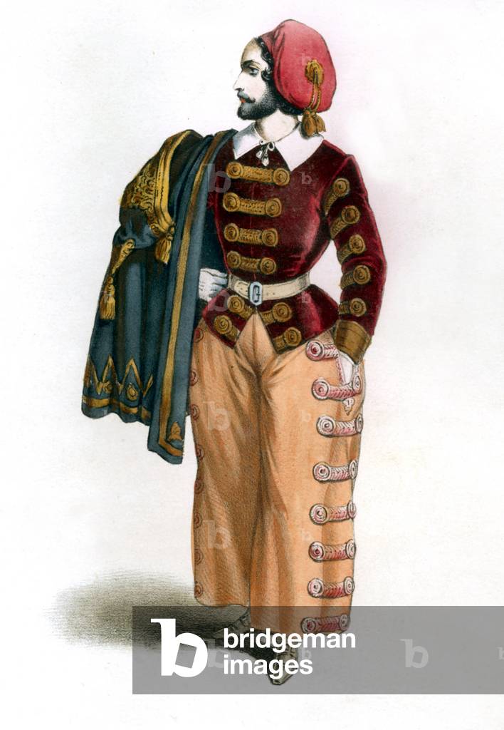 man dressed as Bandit from the Bearn, at fancy dress ball in Paris , 19th century
