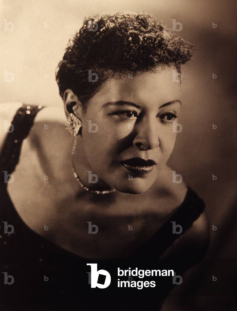 Jazz and blues singer Billie Holiday, c.1945 (b/w photo)